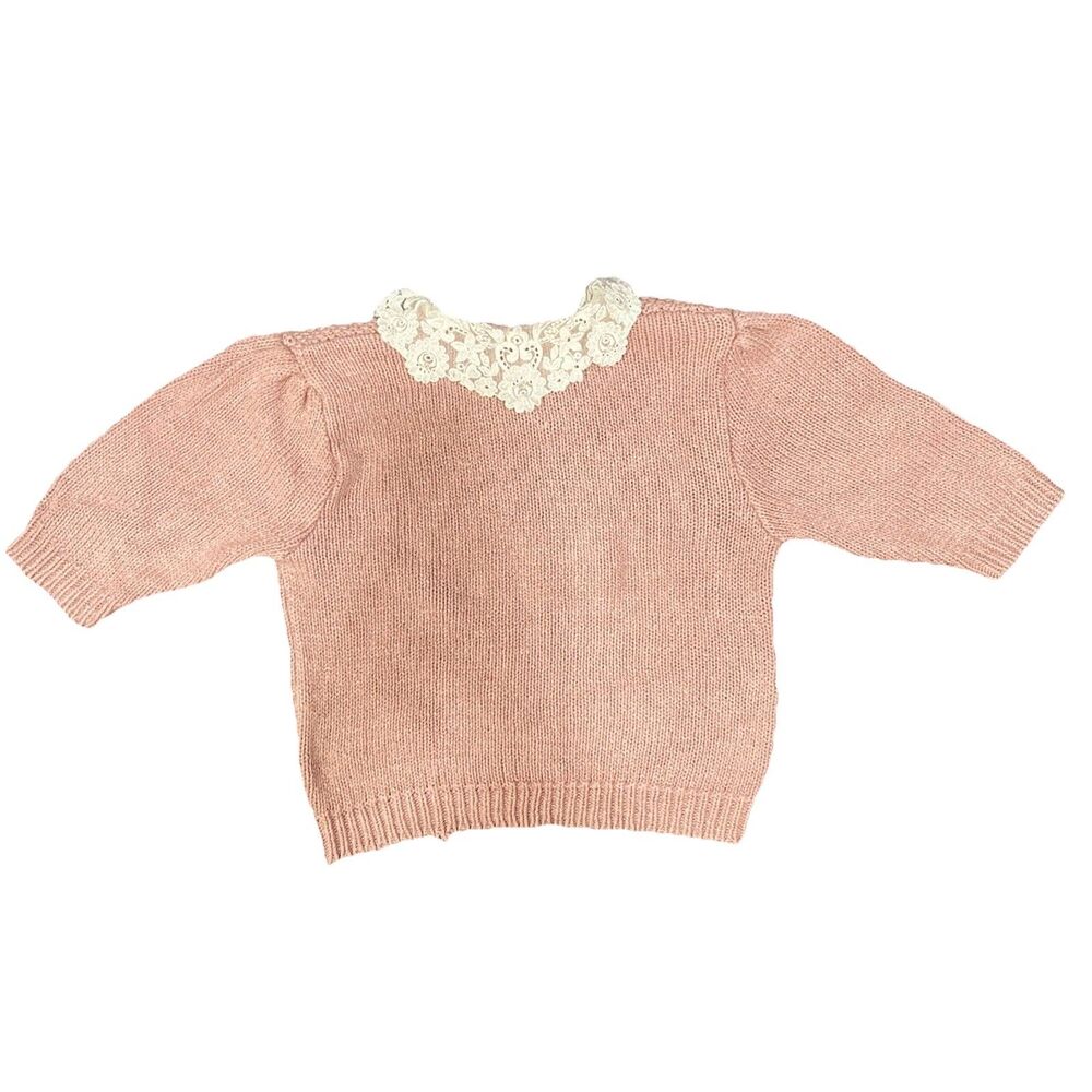 Vintage Silk Rayon Sweater Pink Collared SML Sport Knit Size S - Picture 6 of 9